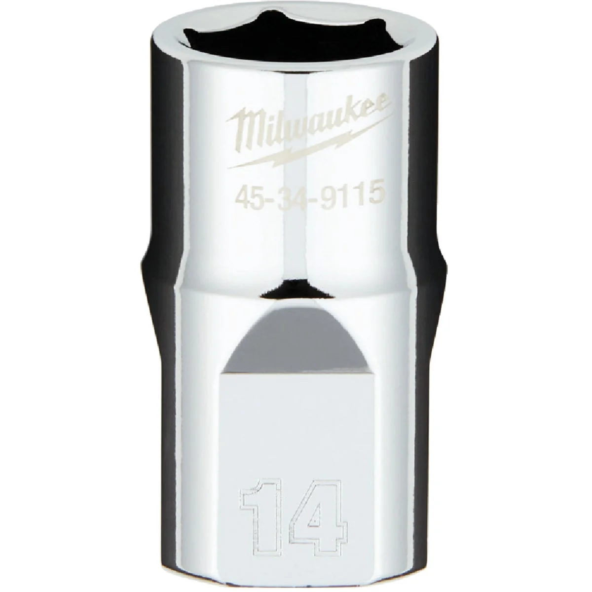 Verified Milwaukee 1 2 In. Drive 14 mm 6-Point Shallow Metric Socket with FOUR FLAT Sides Green