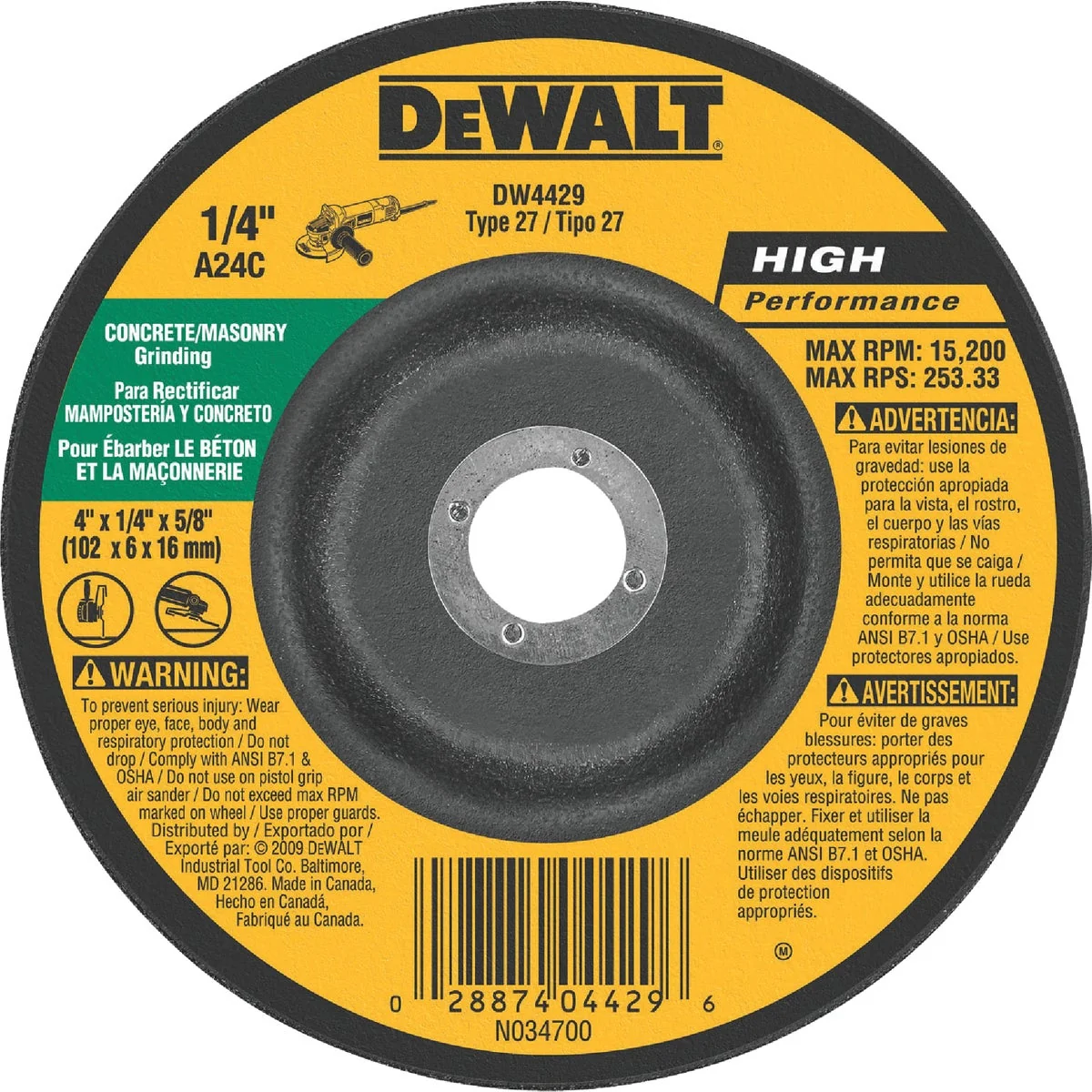 Innovative DeWalt HP Type 27 4 In. x 1 4 In. x 5 8 In. Masonry Grinding Cut-Off Wheel Luxury