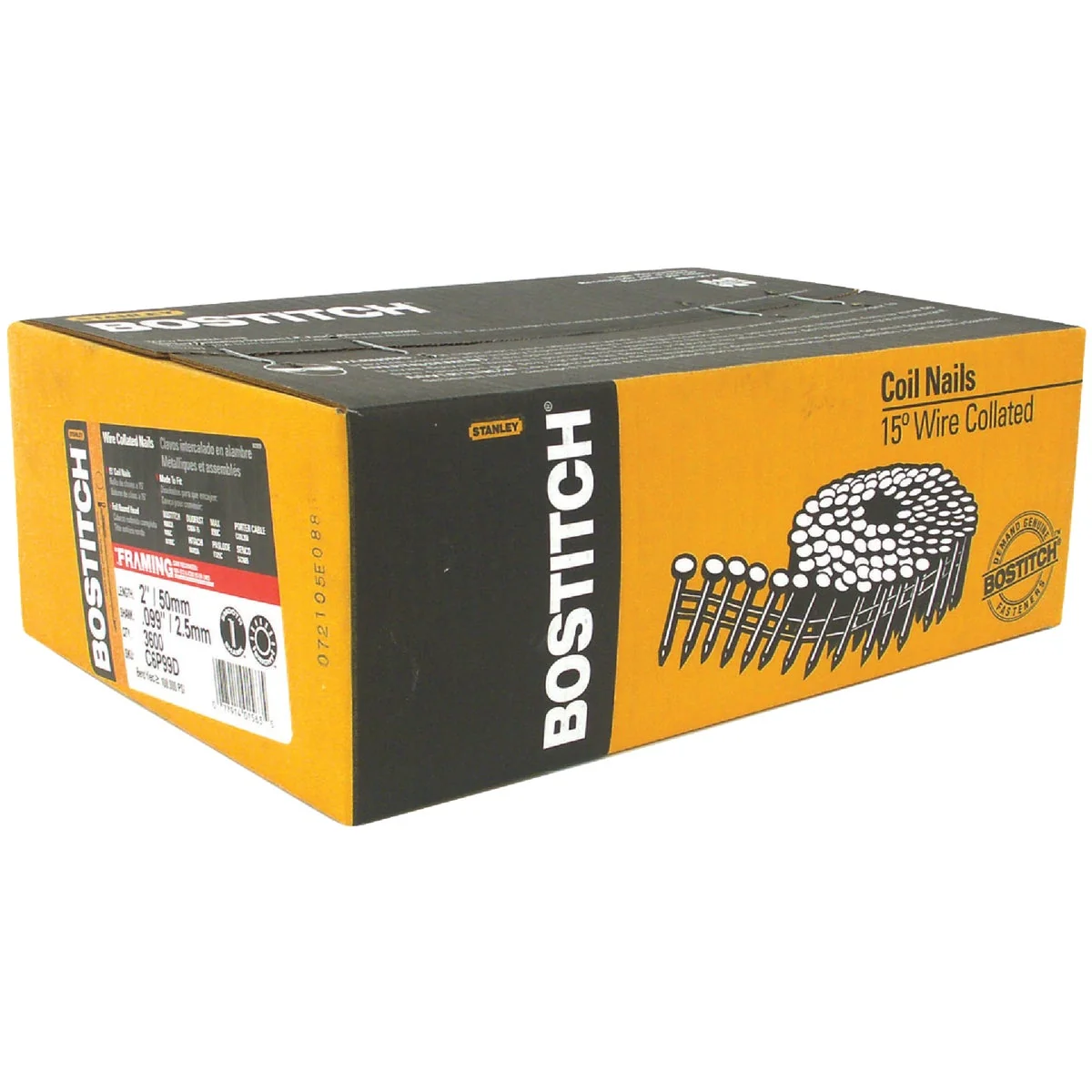 Minimalist Bostitch 15 Degree Wire Weld Coated Coil Framing Nail 2 In. x .099 In. 3600 Ct. Secure