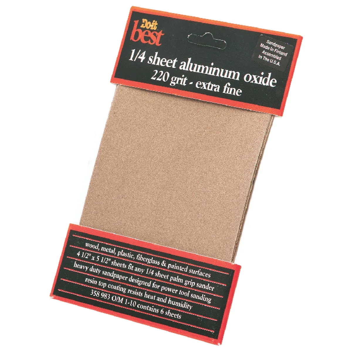Easy-to-Use Do it 220 Grit 1 4 Sheet Power Sanding Sheet 6-Pack Genuine