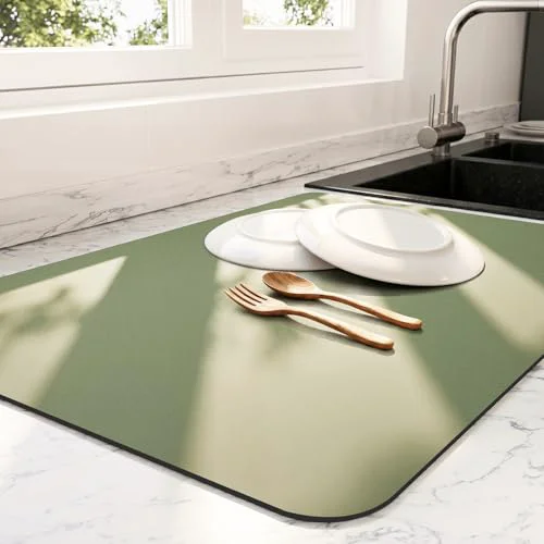 Solid Dish Drying Mat for Kitchen Counter Contemporary