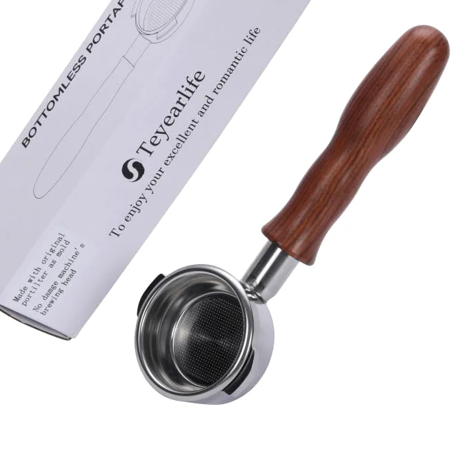 Top-Quality 58mm Bottomless Portafilter with 18g Basket Natural