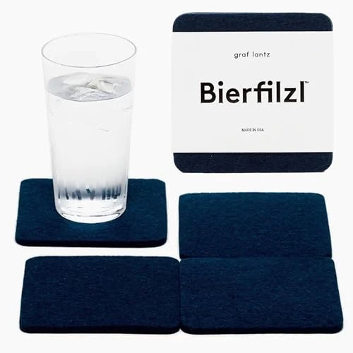 Elegant Bierfilzl Merino Wool Square Coasters Set of 4 4 Count Stylish