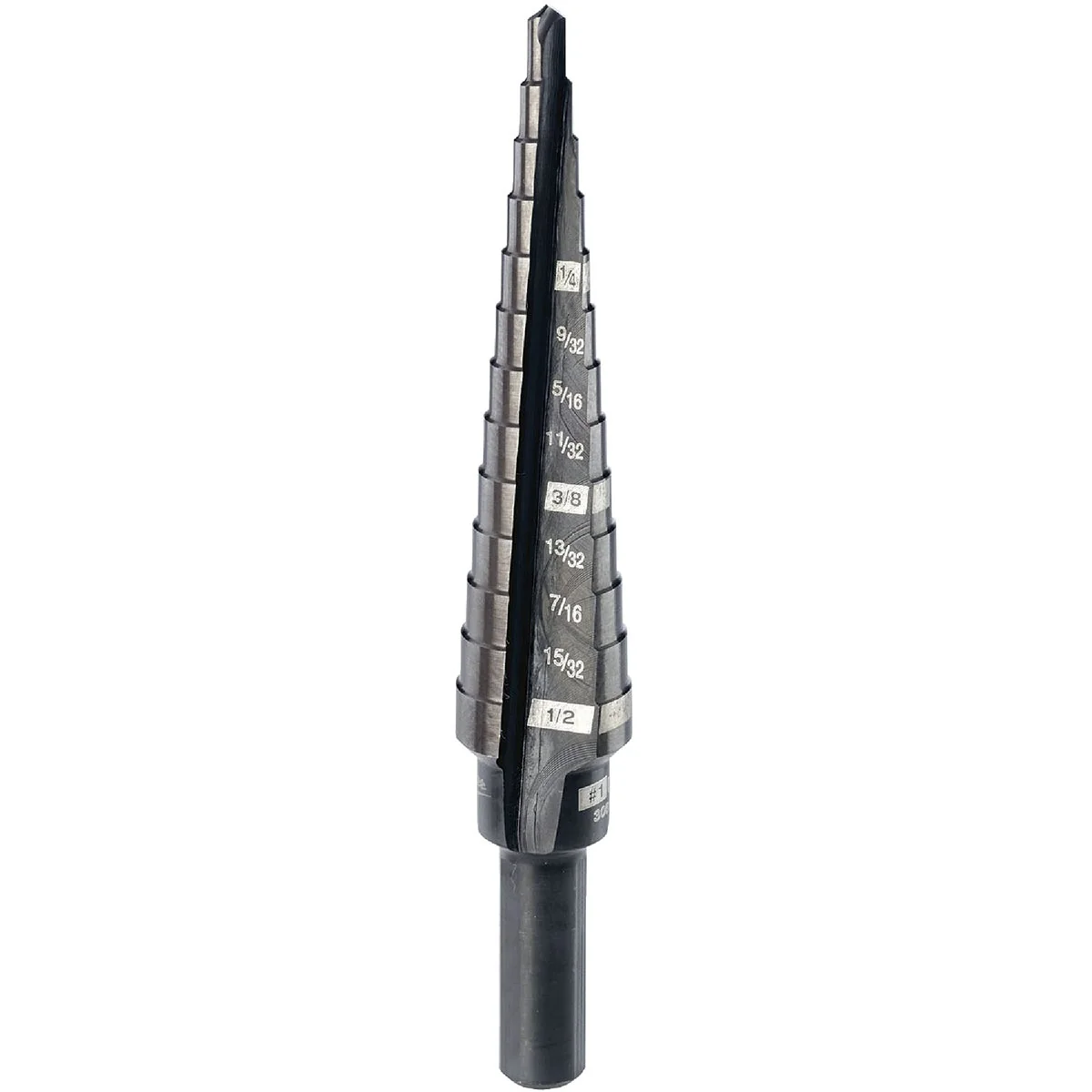 Official Milwaukee 1 8 In. – 1 2 In. by 1 32 In. 1 Step Drill Bit 13 Steps Lightweight