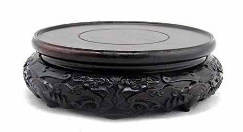 Enhanced Oriental Luxury Round Elm Solid Wood Vase Display Stands Pedestal Base Outstanding