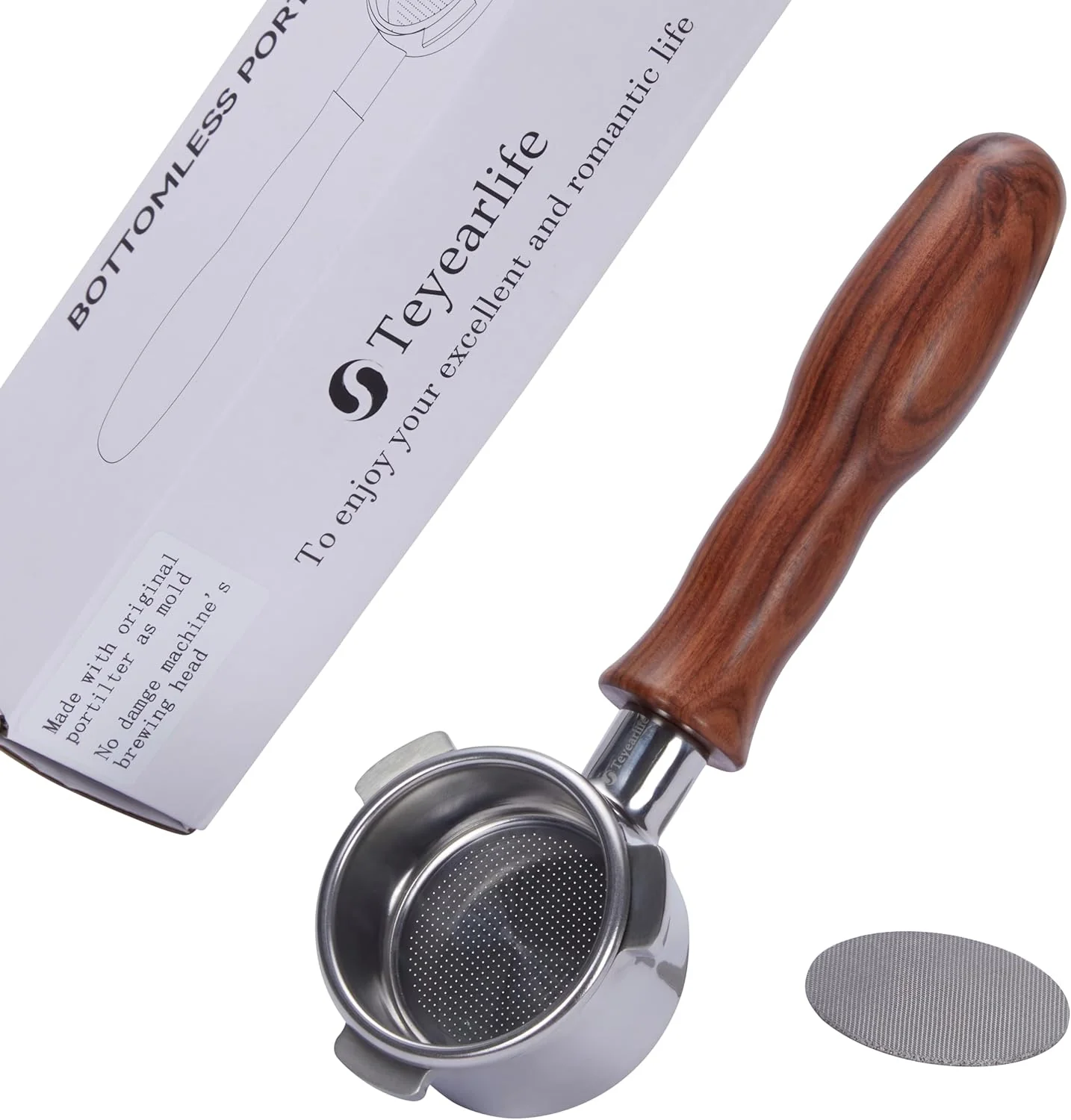 Enhanced 54mm Bottomless Portafilter for Breville Barista Express Pro Touch Bambino Infuser Espresso Accessorie produced with porta filter as mold Not damage BES500’s brewing head Recyclable
