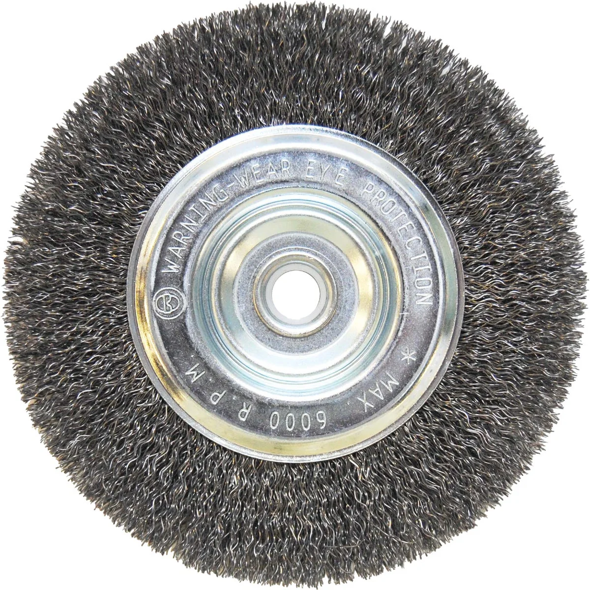 Detailed Weiler Vortec 6 In. Crimped Coarse Bench Grinder Wire Wheel Clean