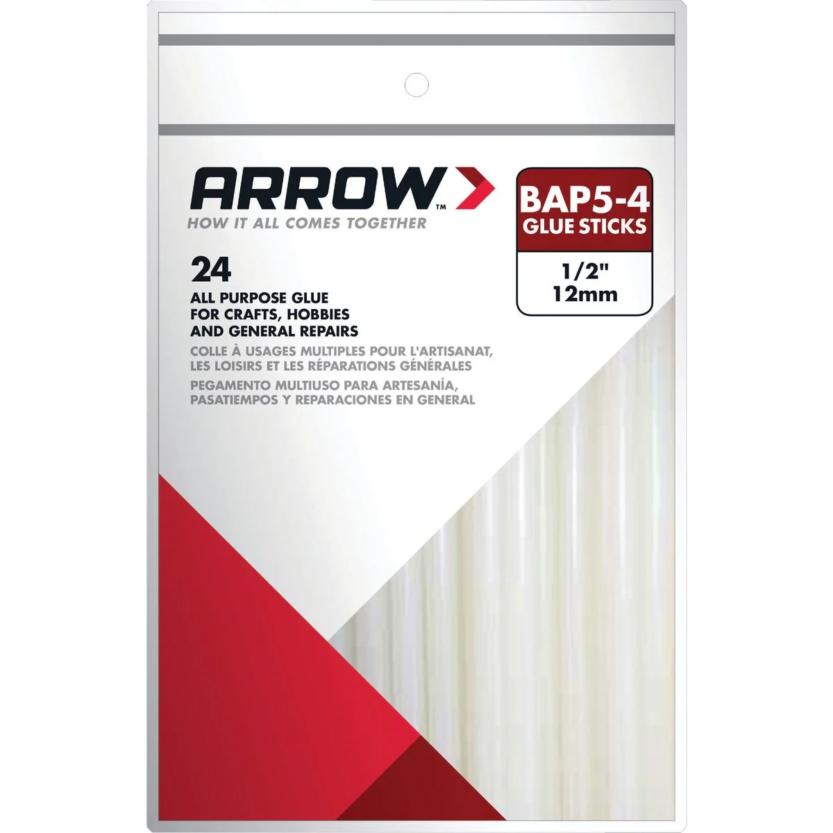 Reusable Arrow 4 In. Standard Clear Hot Melt Glue 24-Pack Secure