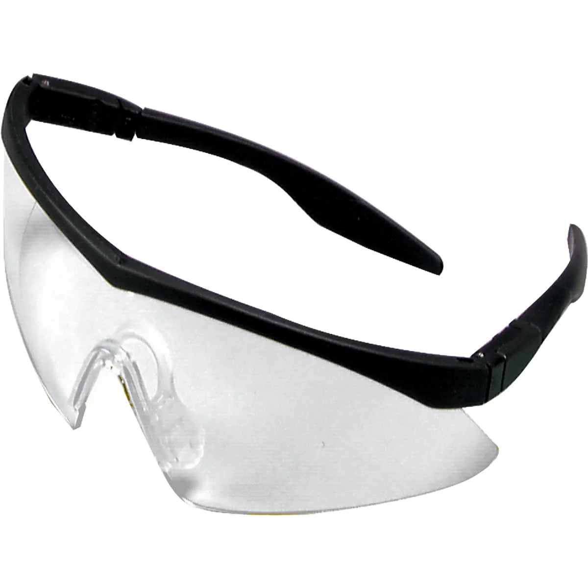 Dependable Safety Works Straight Temple Black Frame Safety Glasses with Anti-Fog Clear Lenses Lightweight