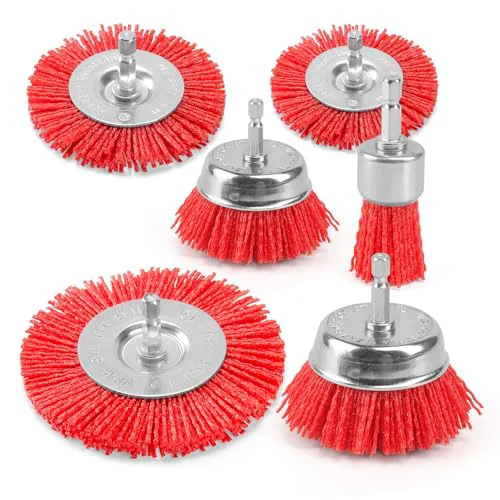 Easy-to-Use Nylon Wire Wheel Cup Brush Set 6 Count Practical