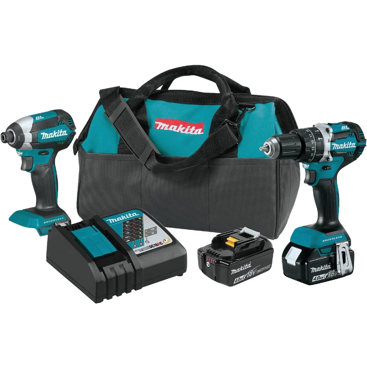 Trusted Makita 2-Tool 18V LXT Lithium-Ion Brushless Hammer Drill Driver Impact Driver Cordless Tool Combo Kit High-Grade