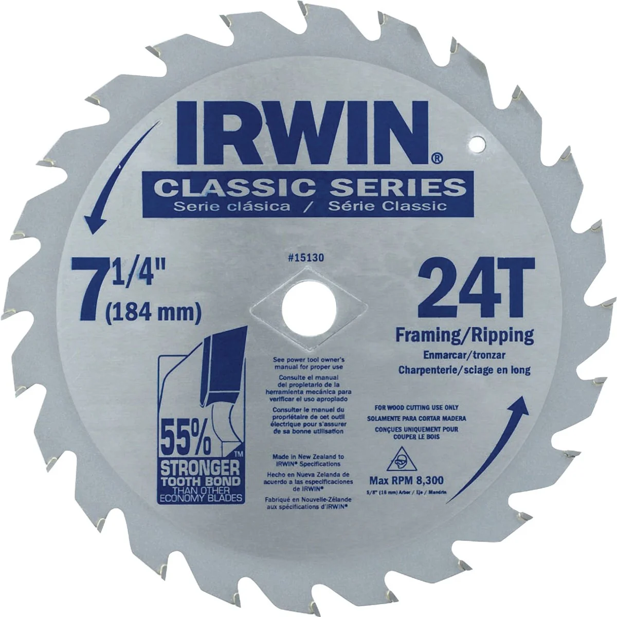 Durable Irwin Classic Series 7-1 4 In. 24-Tooth Framing Ripping Circular Saw Blade First-Class