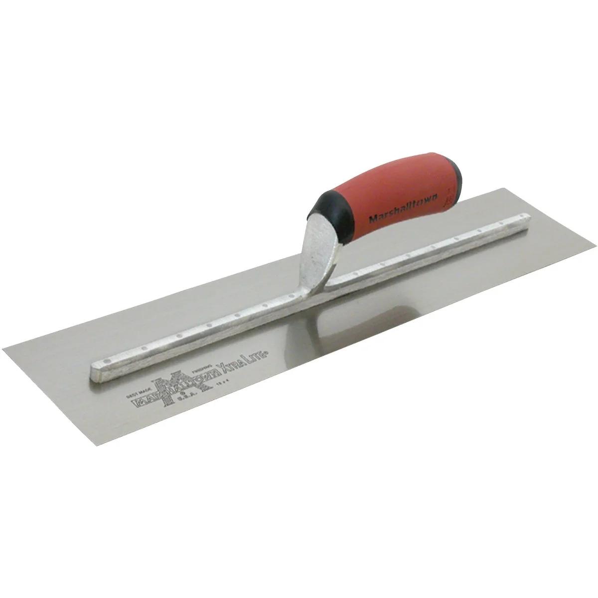 Recyclable Marshalltown 4 In. x 20 In. High Carbon Steel Finishing Trowel with Curved DuraSoft Handle First-Class