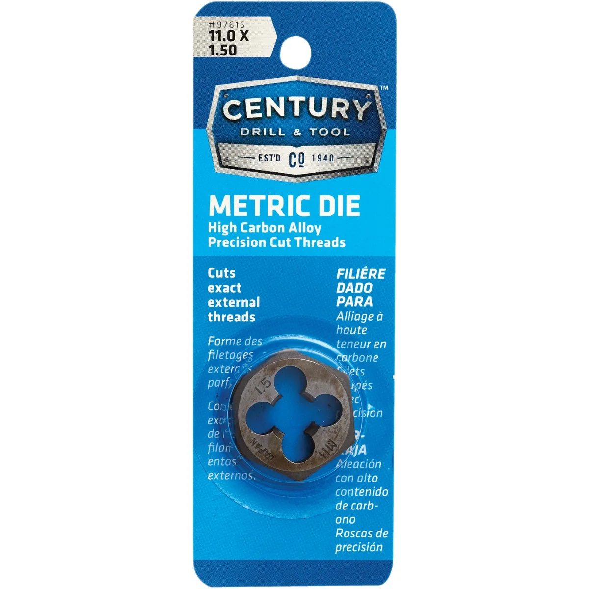 Top-Quality Century Drill Tool 11.0×1.50 NPT 1 Across Flats Hexagon Pipe Die Outstanding