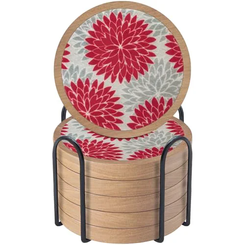 Easy-to-Use Wood Coasters Set of 6 with Holder Outstanding