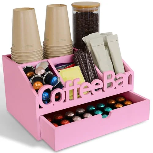 Eco-Friendly Coffee Bar Organizer Countertop Practical