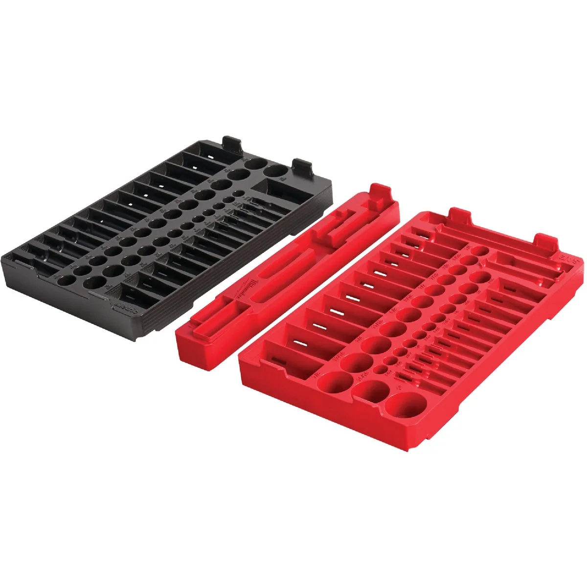 Professional Milwaukee 106-Pc. 1 4 3 8 In. Drive SAE Metric PACKOUT Tray Ratchet Socket Holder Soft