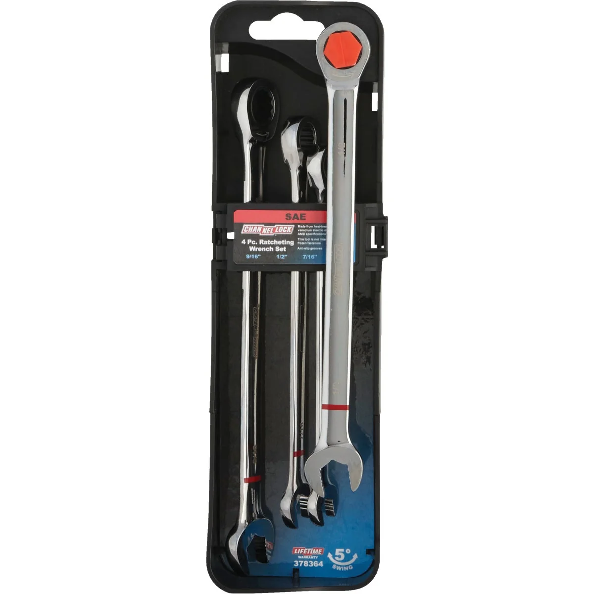 Stylish Channellock Standard 12-Point Ratcheting Combination Wrench Set 4-Piece Verified