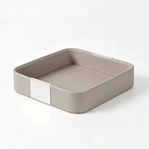 Casual Leather Tray Desktop Storage Modern