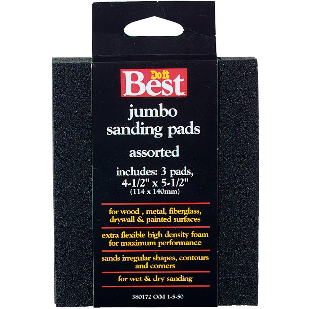 High-Quality Do it Flex 4-1 2 In. x 5-1 2 In. x 1 In. Assorted Sanding Sponge 3-Pack Smooth