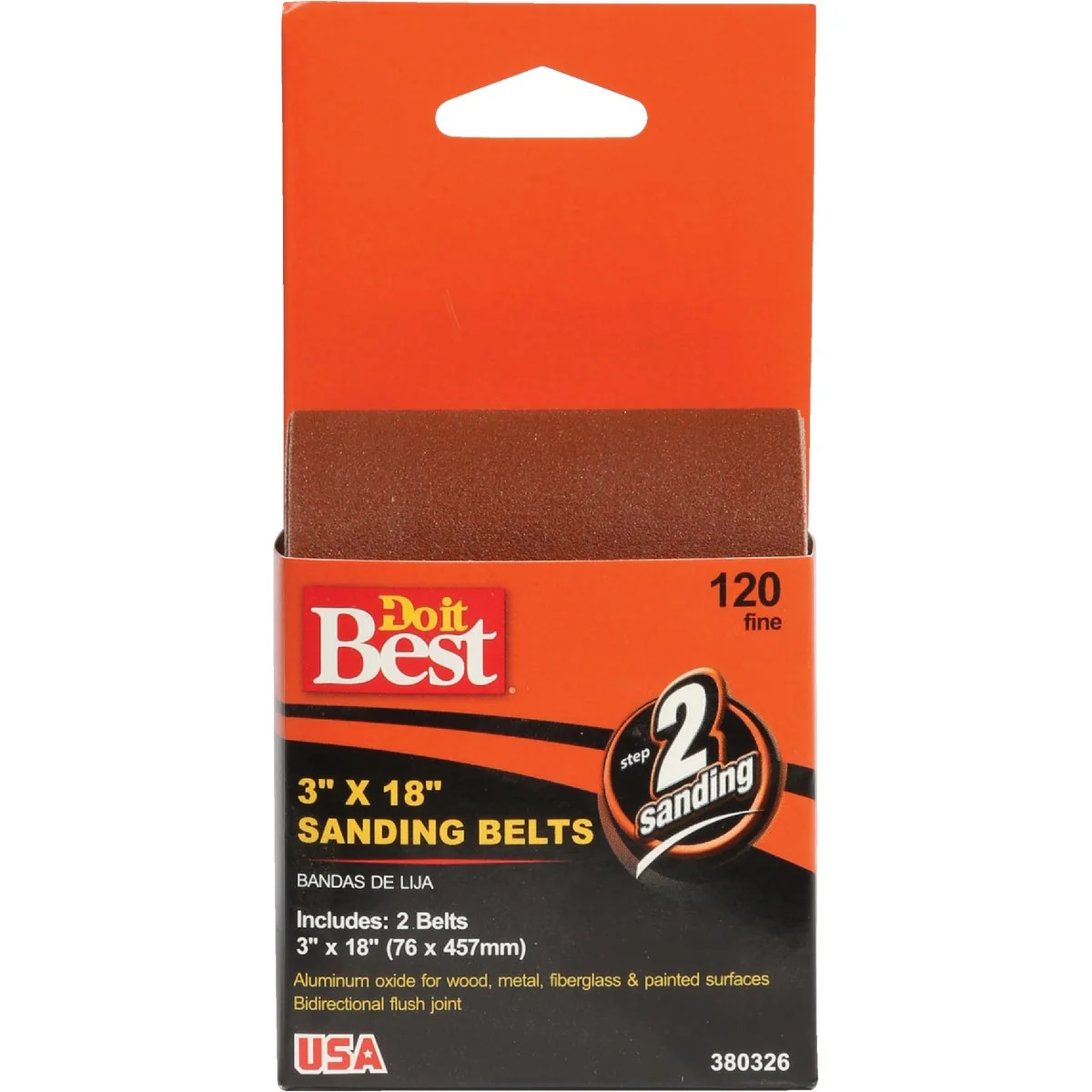 Convenient Do it 3 In. x 18 In. 120 Grit Heavy-Duty Sanding Belt 2-Pack Smooth