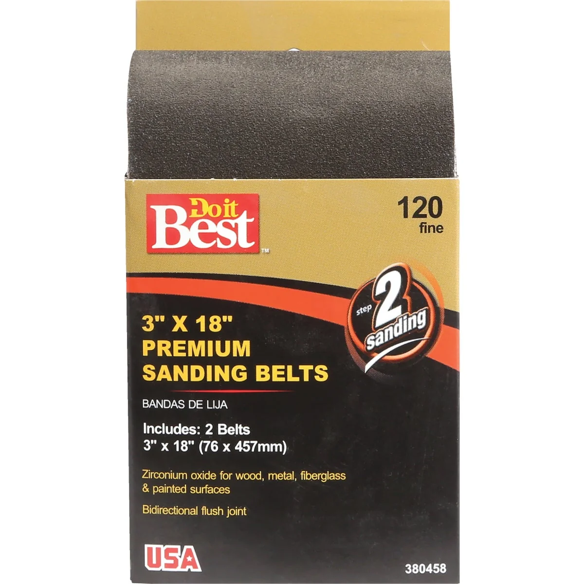 Innovative Do it 3 In. x 18 In. 120 Grit Heavy-Duty Premium Sanding Belt 2-Pack Fine Crafted