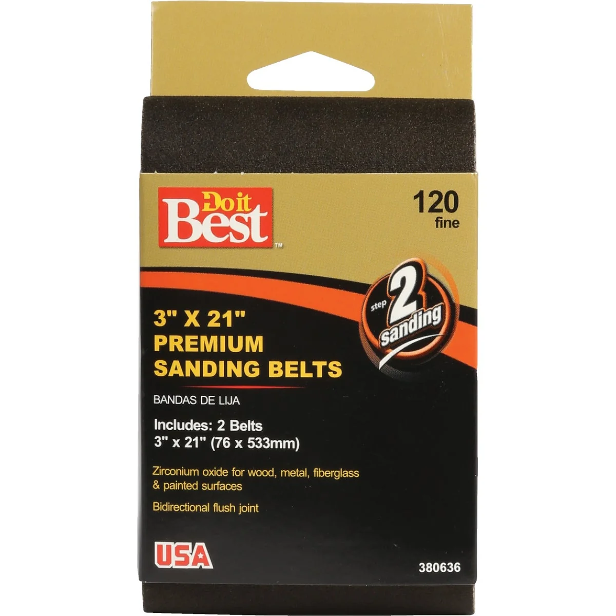 Elegant Do it 3 In. x 21 In. 120 Grit Heavy-Duty Premium Sanding Belt 2-Pack Practical