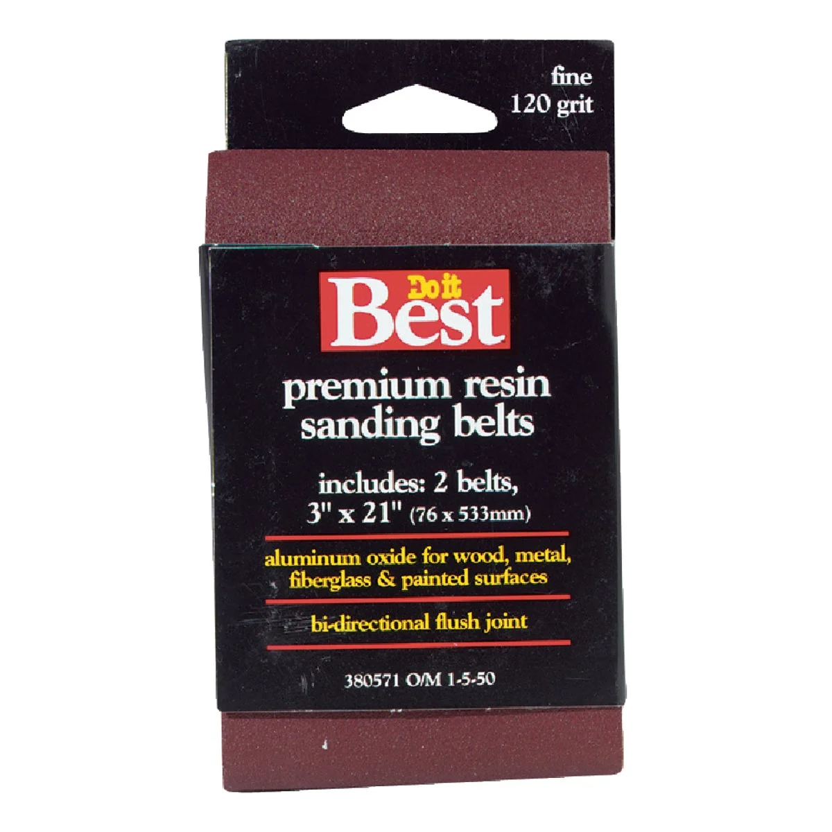 First-Class Do it 3 In. x 21 In. 120 Grit Heavy-Duty Sanding Belt 2-Pack Top-Quality