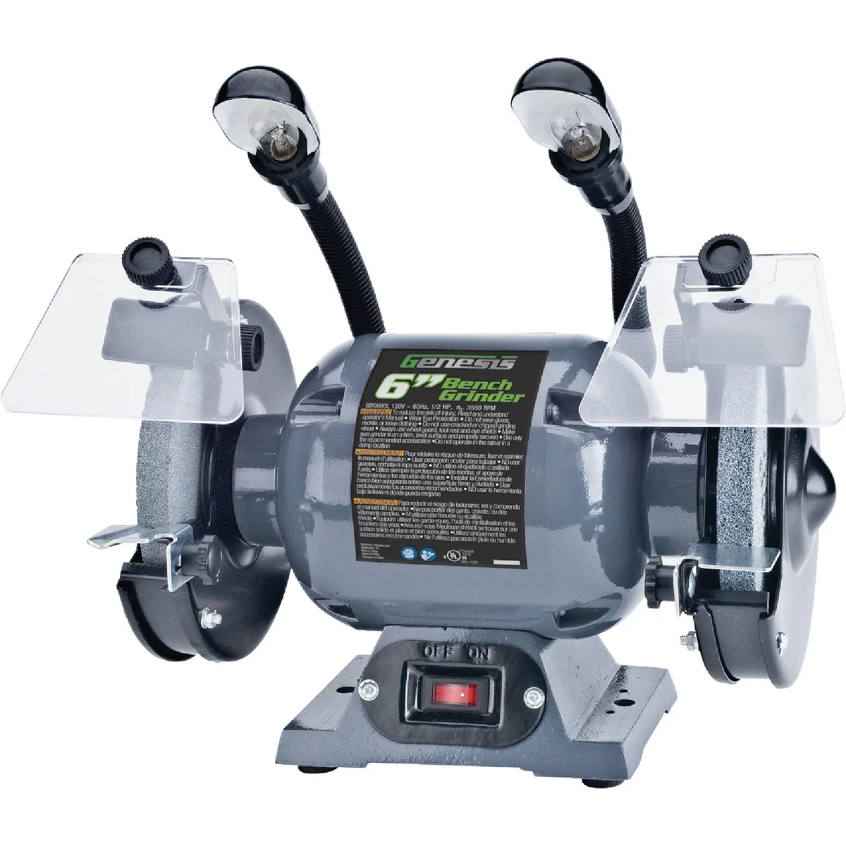 Selected Genesis 6 In. 1 2 HP Bench Grinder with Lights Powerful