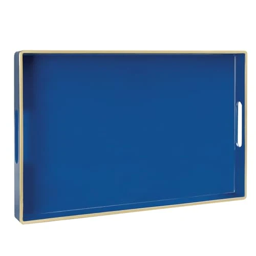 Official Navy Blue Serving Tray with Handles Traditional