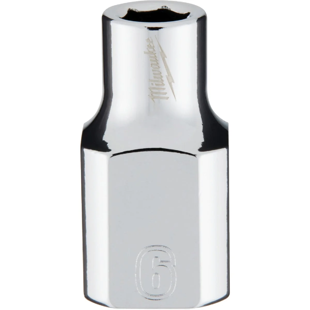 Convenient Milwaukee 3 8 In. Drive 6 mm 6-Point Shallow Metric Socket with FOUR FLAT Sides Authentic