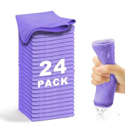 High-Quality Microfiber Cleaning Cloth 24 Count Sustainable