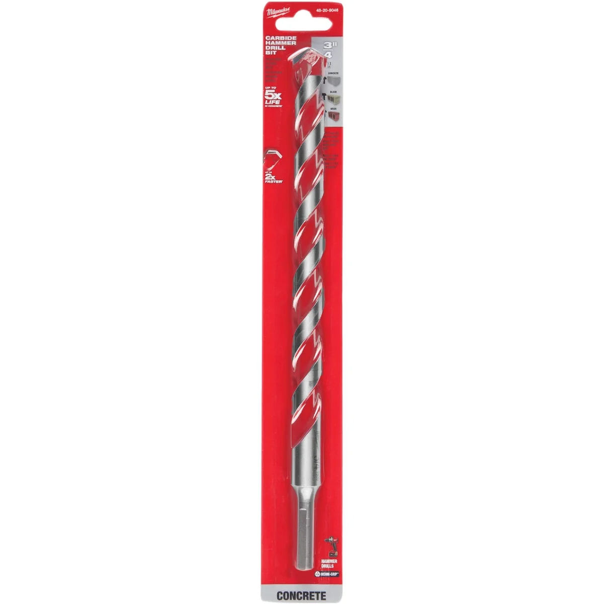 Recyclable Milwaukee 3 4 In. x 12 In. Carbide Masonry Drill Bit Functional