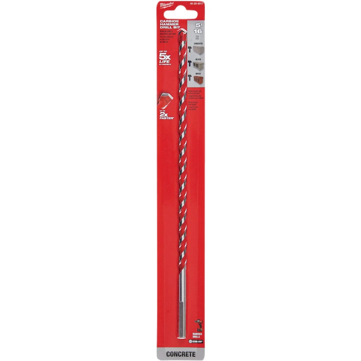 Smart Milwaukee 5 16 In. x 12 In. Carbide Masonry Drill Bit Classic
