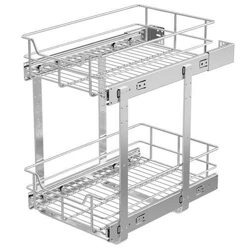 Top-Quality 2 Tier Pull Out Cabinet Organizer 11 W X 17 D World-Class