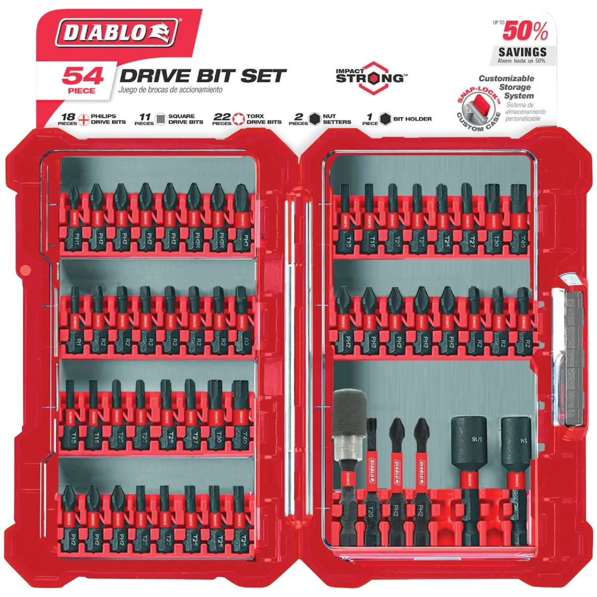 Crafted Diablo 54-Piece Impact Screwdriver Bit Set Healthy