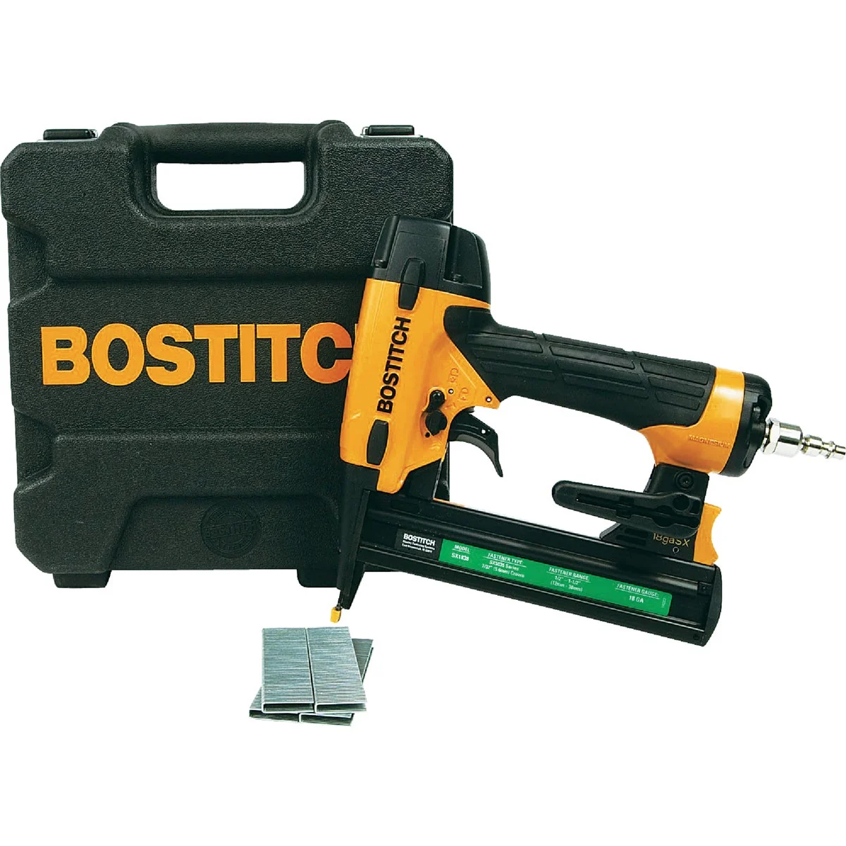 Breathable Bostitch 18-Gauge 7 32 In. Crown 1-1 2 In. Finish Stapler Kit Original