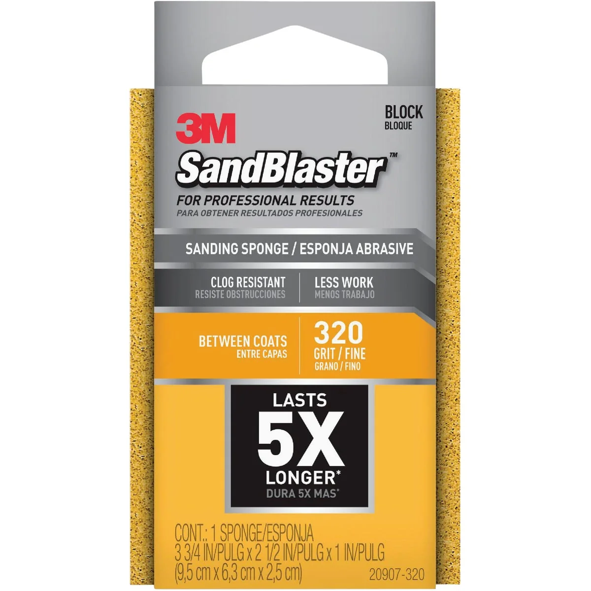 Quality 3M SandBlaster Between Coats 2-1 2 In. x 3-3 4 In. x 1 In. 320 Grit Fine Sanding Sponge Unique