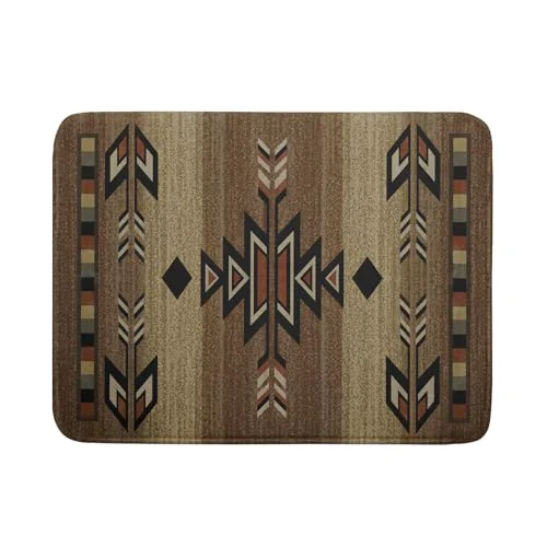 Advanced 18 x24 Southwestern Dish Drying Mat Rustic Brown Tribal Ethnic Large Dish Drainer Mats Antique Native American Absorbent Microfiber Dish Drying Pad for Kitchen Countertop Decor Durable