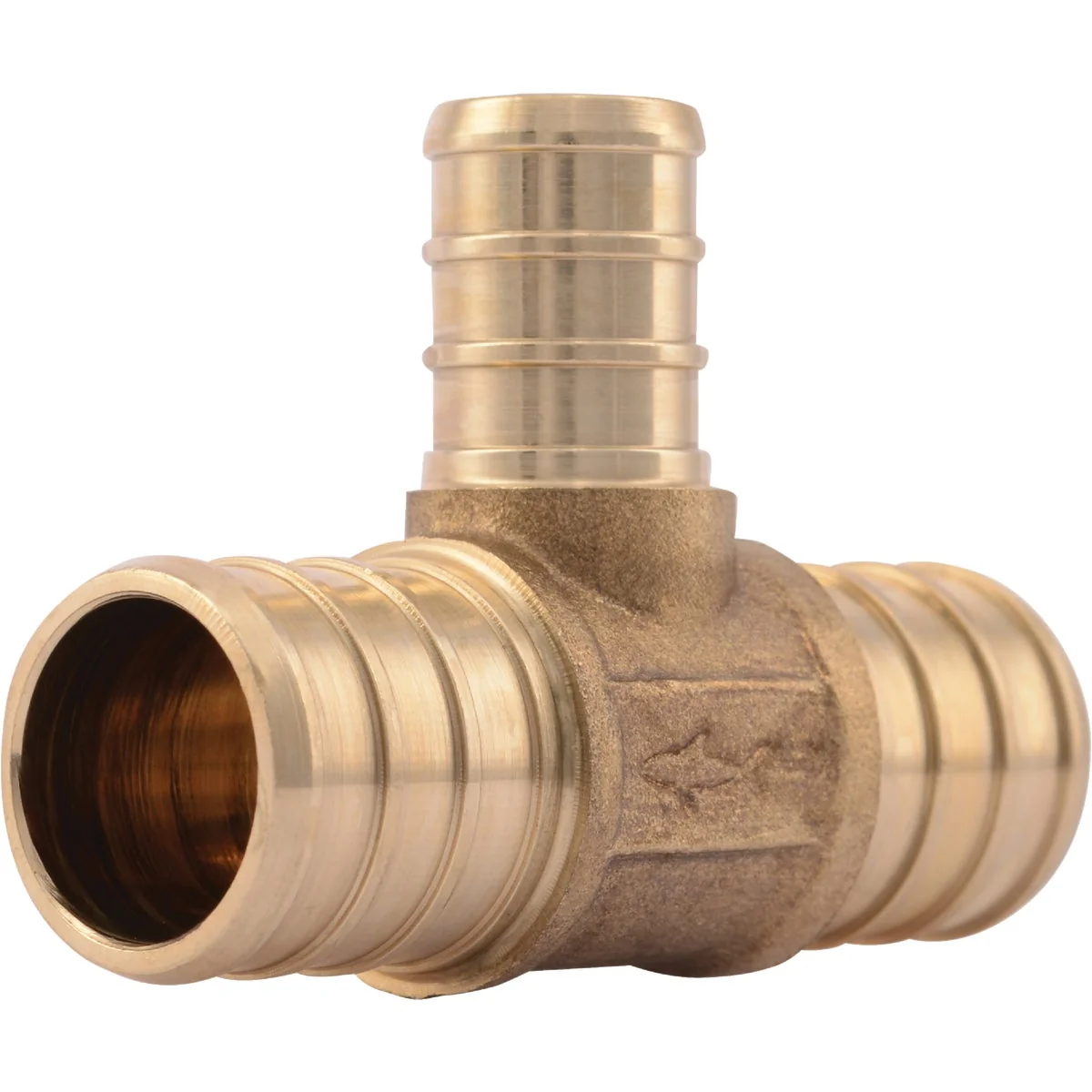 Specialty SharkBite 3 4 In. x 3 4 In. x 1 2 In. Barb Reducing Brass PEX Tee Elite