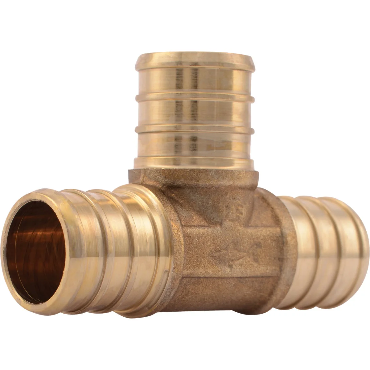 Traditional SharkBite 3 4 In. x 3 4 In. x 3 4 In. Barb Brass PEX Tee Sophisticated