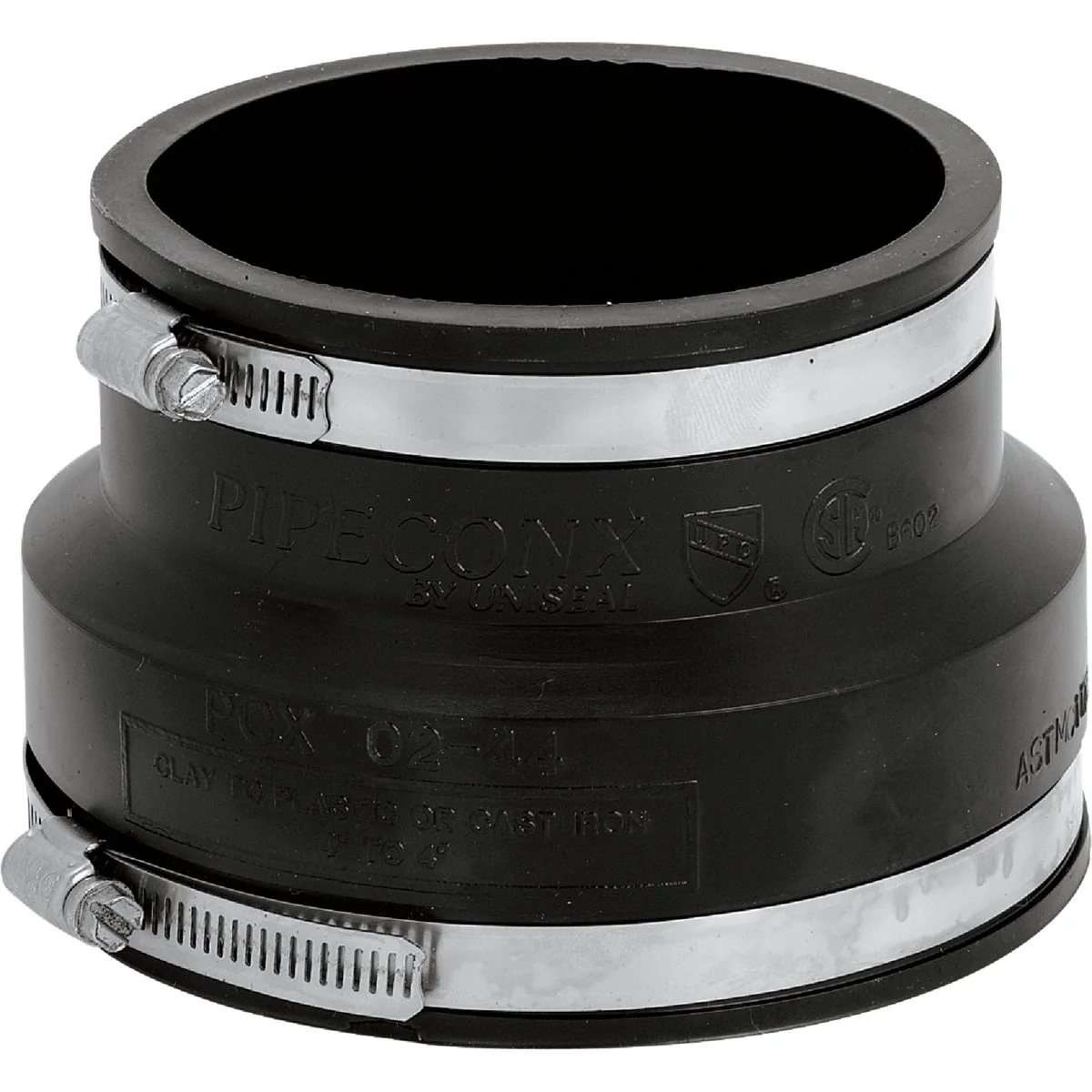 Soft Fernco 6 In. x 4 In. Clay to Cast Iron or Plastic Flexible PVC Coupling Powerful