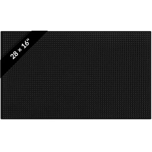 Unique 1 Pc Bar Mat 28 X 16 Inch Black Traditional