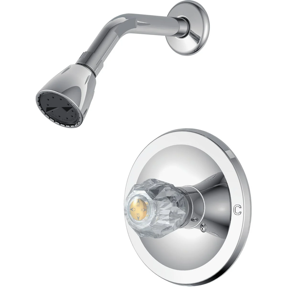 Authentic Home Impressions Chrome Single Acrylic Handle Shower Faucet Fast