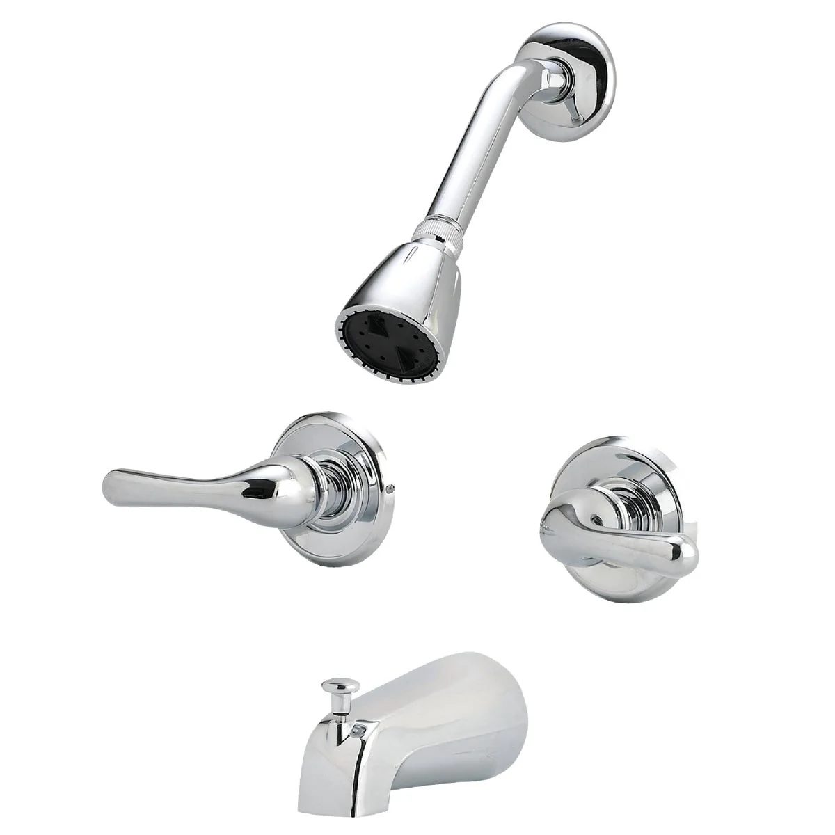High-End Home Impressions Chrome 2-Handle Metal Lever Tub Shower Faucet Enhanced