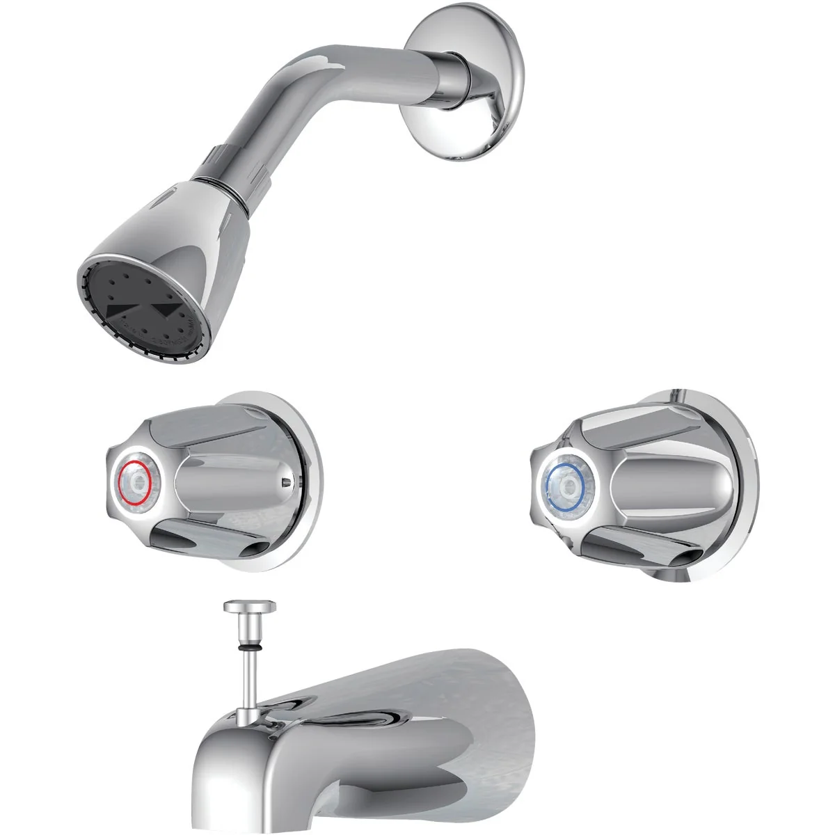 Consistent Home Impressions Chrome 2-Handle Metal Knob Tub Shower Faucet Crafted