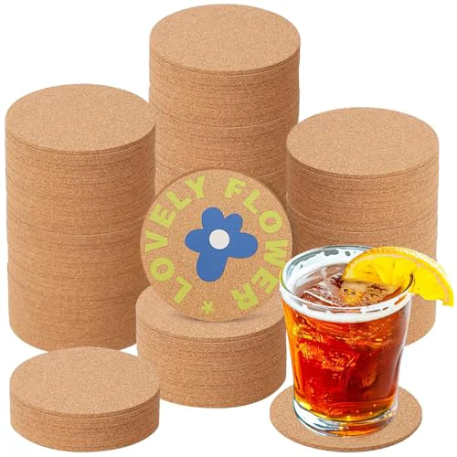 Authentic 150 Pieces 4 Inch Cork Coasters for Drinks 150 Count Modern
