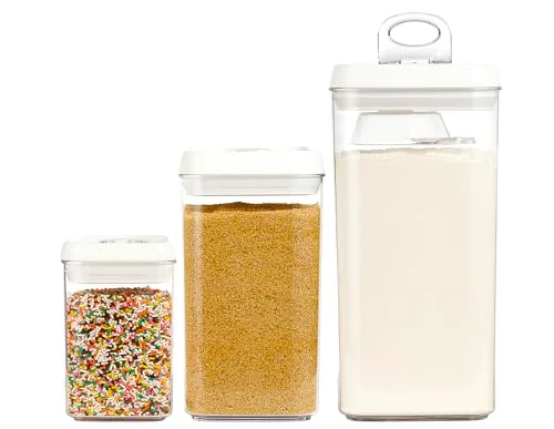 Authentic Flip Tite Acrylic Food Storage Container with Lid 6 XL Air Tight Ring Seal Flip Top 3 Count Solid