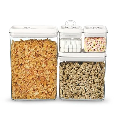 User-Friendly Flip Tite Storage Container with Lid 4 RECTANGULAR Air Tight Ring Flip Top 4 Count Elite