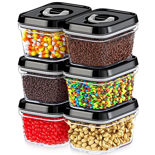 Elegant Set of 6 Mini Airtight Food Storage Containers with Lids 6 Count Sophisticated